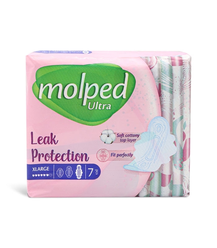 نوار بهداشتی بالدار خیلی نازک مشبک مولپد Molped مدل Ultra خیلی بزرگ کد 425 - بسته 7 عددی
