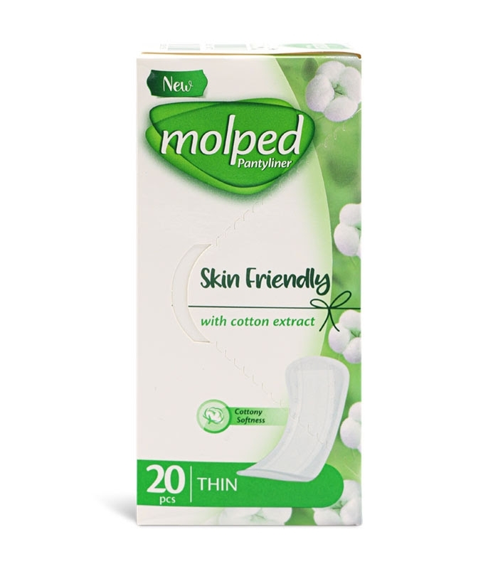 پد ‌بهداشتی روزانه خیلی نازک کتانی مولپد Molped کد 430 - بسته 20 عددی