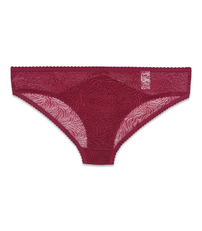 شورت زنانه اسلیپ میکروفایبر و دانتل Neev نیو کد 844 زرشکی Rose