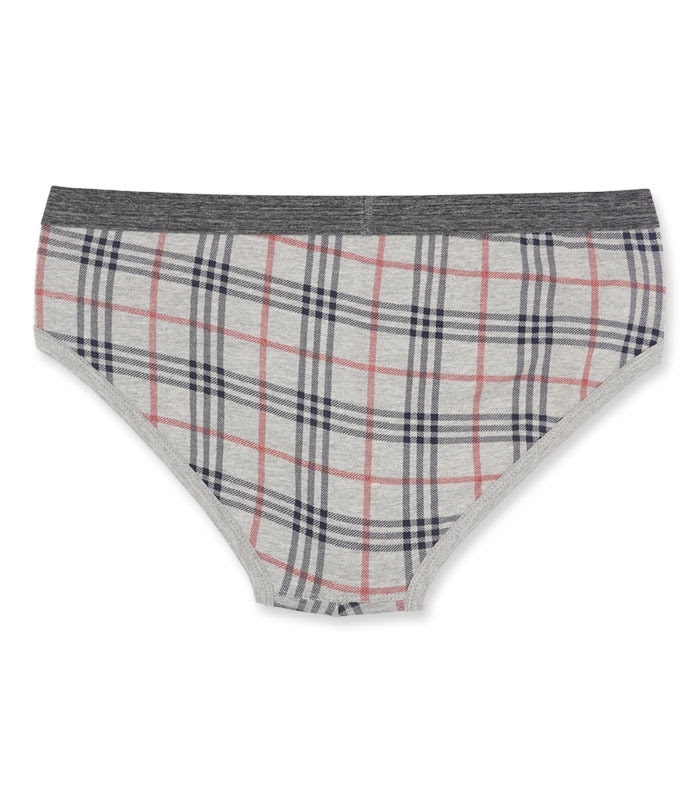 پک شورت اسلیپ نخی کش از رو ملانژ چاپدار چهارخانه نیکوتن پوش کد 3186 خاکستری - بسته 2 عددی