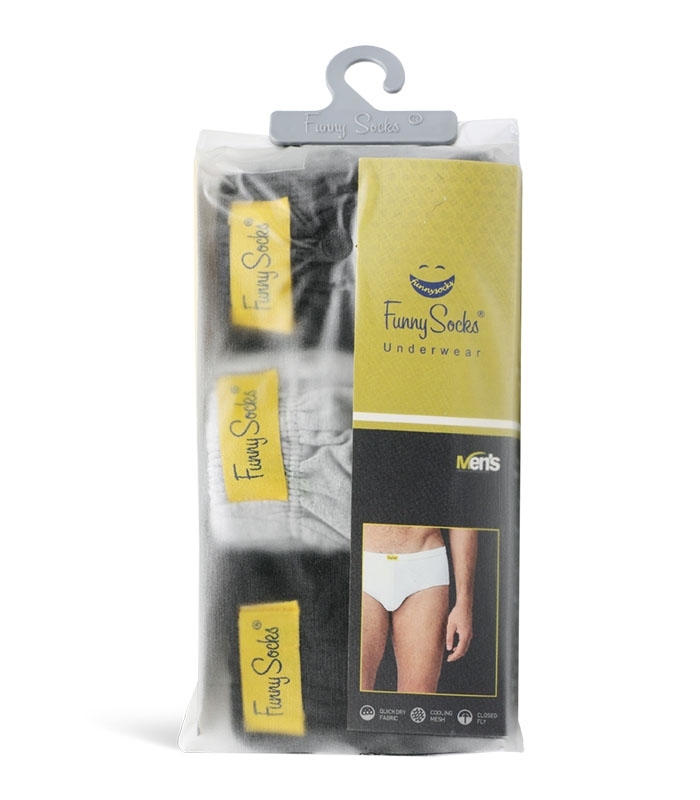 پک شورت مردانه اسلیپ نخی کمر لیفه‌ای فانی ساکس مشکی خاکستری روشن دودی کد 2-35000D - بسته 3 عددی