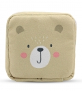 کیف نوار بهداشتی زیپ دار Hippo هیپو ابعاد 13×13 کد 101 طرح خرس قهوه‌ای روشن