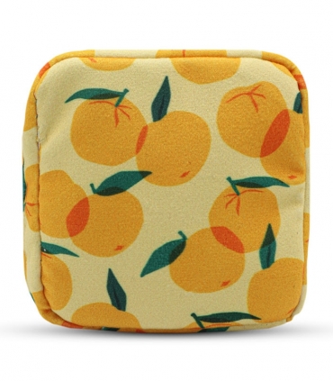 کیف نوار بهداشتی زیپ دار Hippo هیپو ابعاد 13×13 طرح پرتقال لیمویی