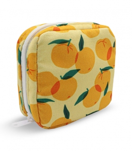کیف نوار بهداشتی زیپ دار Hippo هیپو ابعاد 13×13 طرح پرتقال لیمویی