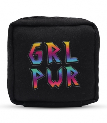 کیف نوار بهداشتی زیپ دار Hippo هیپو ابعاد 13×13 طرح Girl Power مشکی