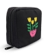 کیف نوار بهداشتی زیپ دار Hippo هیپو ابعاد 13×13 طرح گل و گلدان مشکی