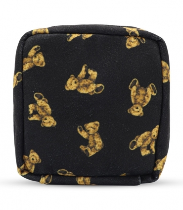 کیف نوار بهداشتی زیپ دار Hippo هیپو ابعاد 13×13 طرح تدی مشکی