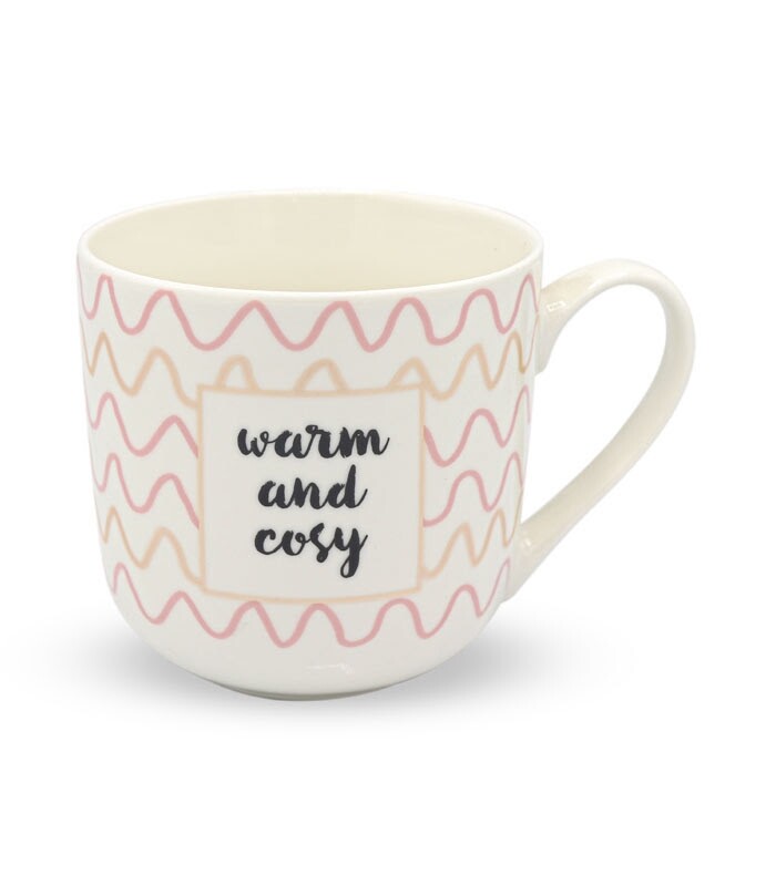 ماگ سرامیکی تپلی ابعاد 10×10 سانتی متر طرح Warm And Cosy سفید
