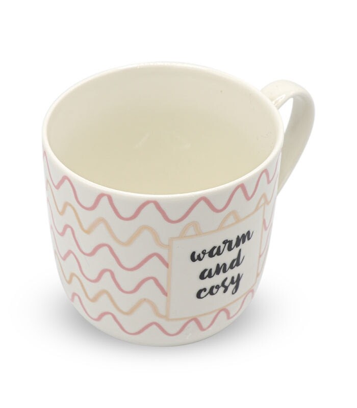 ماگ سرامیکی تپلی ابعاد 10×10 سانتی متر طرح Warm And Cosy سفید