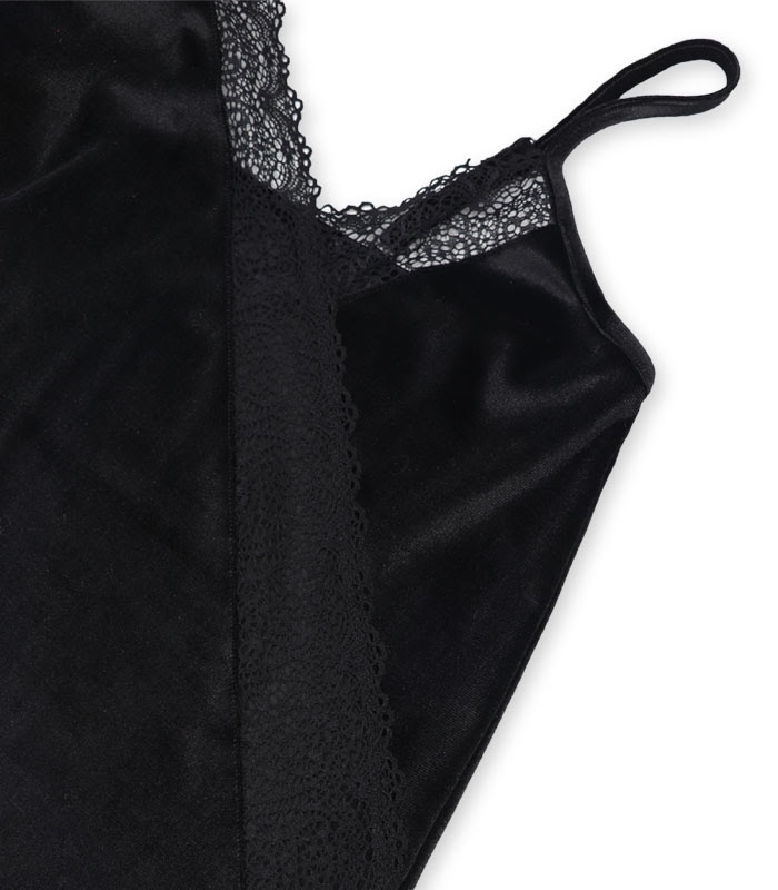 پیراهن بندی مخمل و گیپور Neev نیو کد 4606 مشکی Black