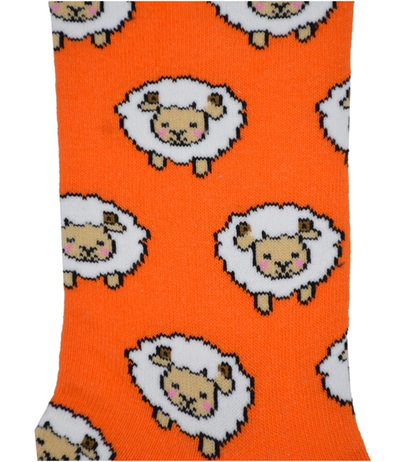 جوراب ساق دار Chetic طرح گوسفند کوچولو نارنجی