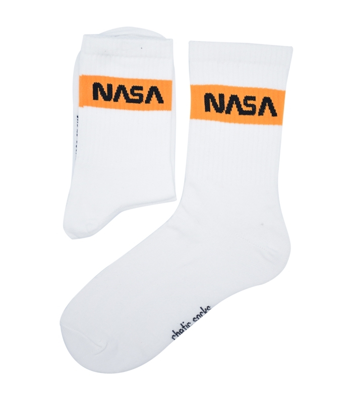 جوراب ساقدار Chetic چتیک طرح Nasa سفید نارنجی