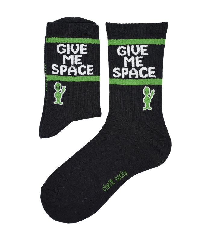 جوراب ساقدار Chetic چتیک طرح Give Me Space مشکی