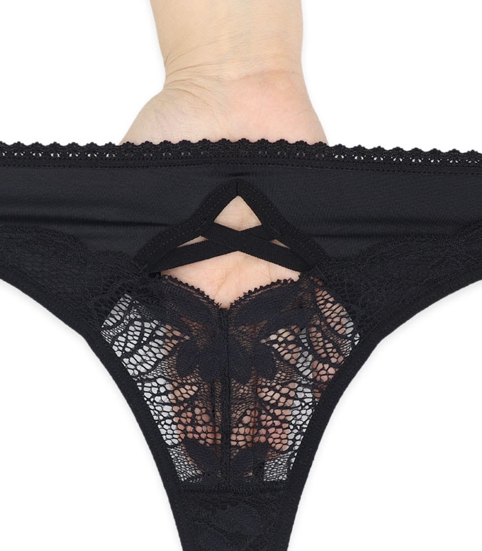 شورت زنانه بکلس میکروفایبر و دانتل Neev نیو کد Luna 2023 مشکی Black