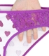 ست شورت و سوتین نخ و دانتل فنردار ژوبین کد 3088 طرح قلبی سفید