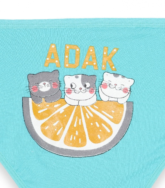 شورت زنانه اسلیپ نخی پشت چاپ دار Adak آداک کد 91 طرح گربه پرتقالی 