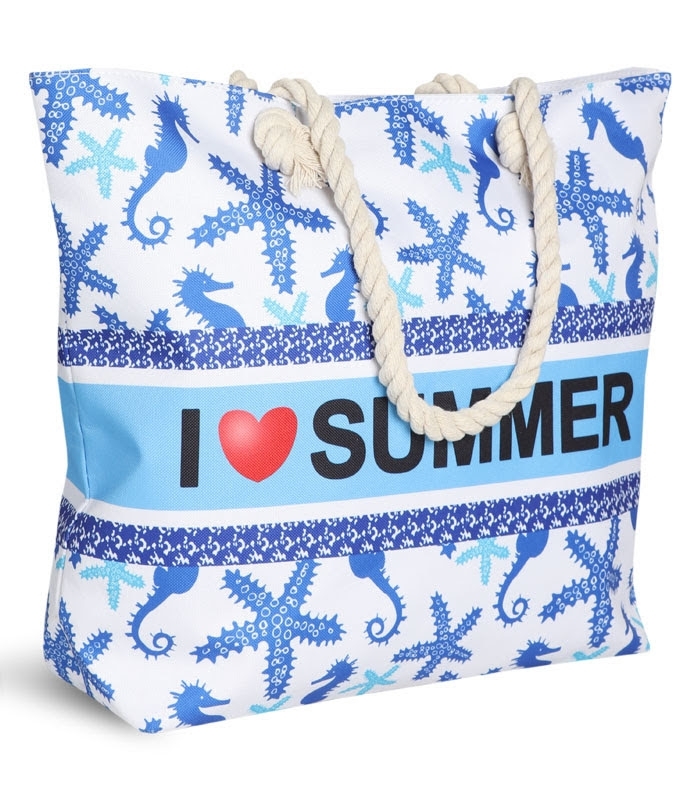 کیف ساحلی پارچه‌ای طرح I Love Summer کد 15109