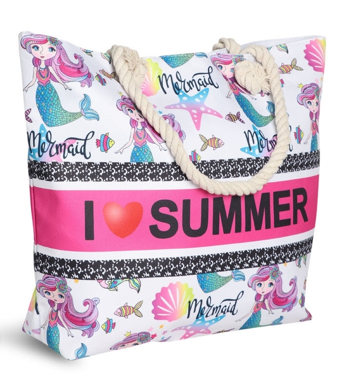 کیف ساحلی پارچه‌ای طرح I Love Summer کد 15109