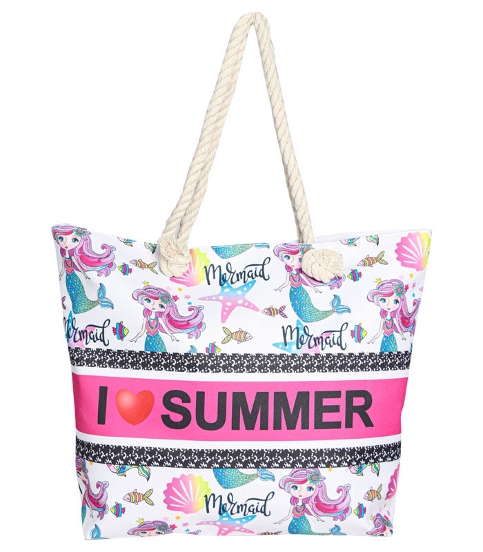 کیف ساحلی پارچه‌ای طرح I Love Summer کد 15109