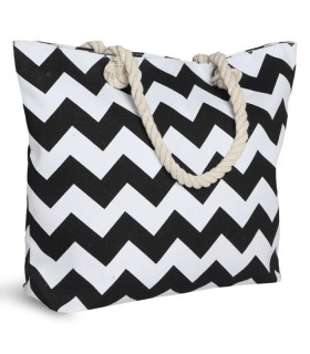 کیف ساحلی پارچه‌ای طرح زیگزاگ کد 15109