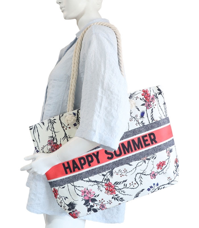 کیف ساحلی پارچه‌ای طرح Happy Summer کد 15987