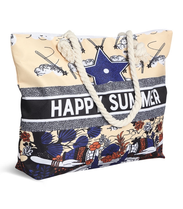 کیف ساحلی پارچه‌ای طرح Happy Summer کد 15987