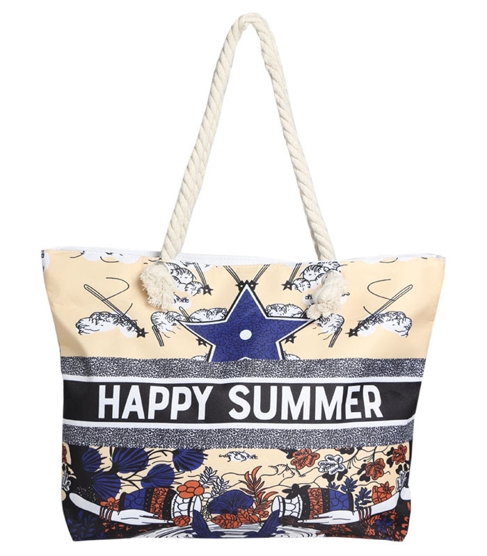 کیف ساحلی پارچه‌ای طرح Happy Summer کد 15987