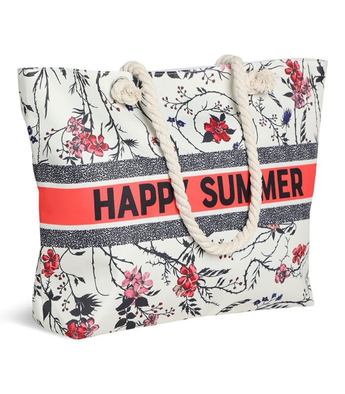 کیف ساحلی پارچه‌ای طرح Happy Summer کد 15987