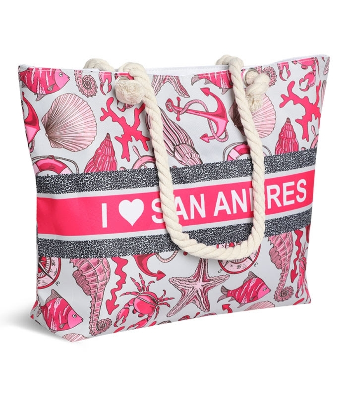 کیف ساحلی پارچه‌ای طرح I Love San Andres کد 15987