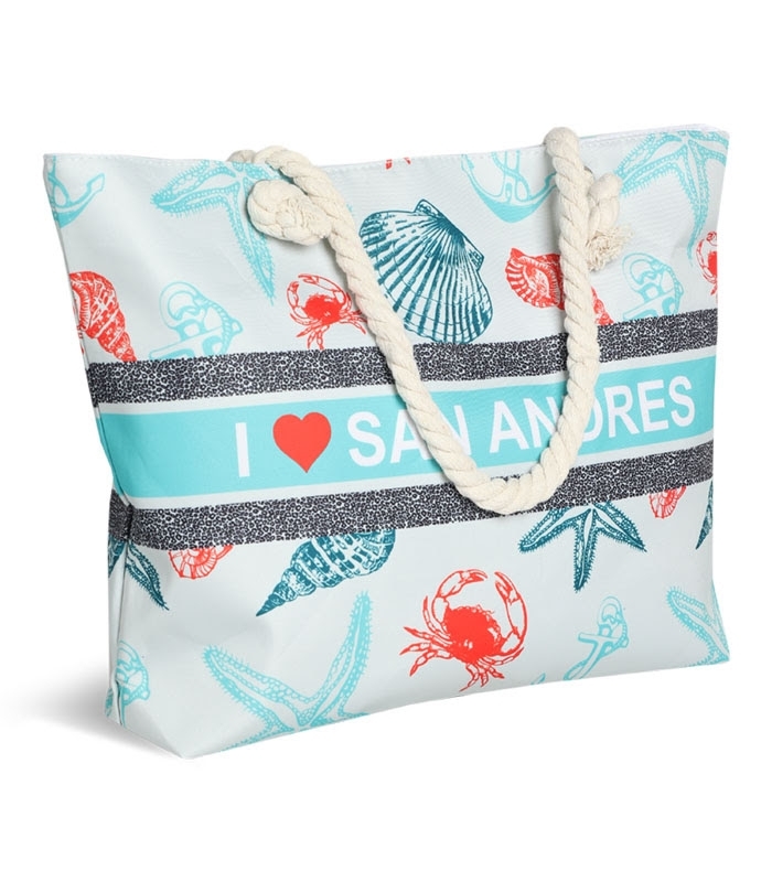 کیف ساحلی پارچه‌ای طرح I Love San Andres کد 15987