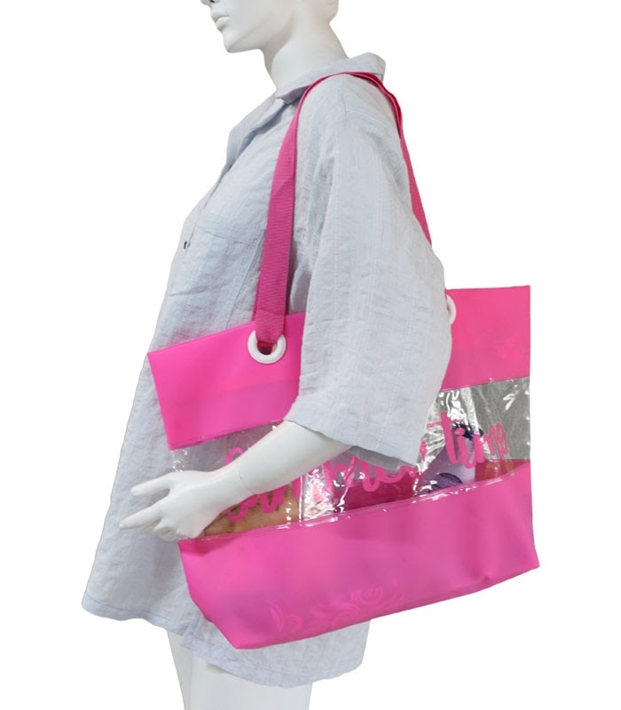 کیف استخری شفاف ضد آب طرح Summer Time کد 15418