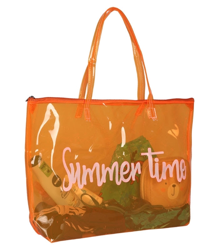 کیف استخری شفاف شبرنگ ضد آب طرح Summer Time کد 15417