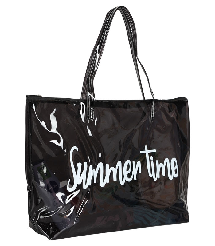 کیف استخری شفاف شبرنگ ضد آب طرح Summer Time کد 15417