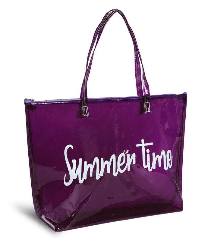 کیف استخری شفاف شبرنگ ضد آب طرح Summer Time کد 15417