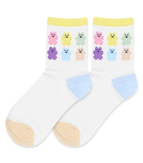 جوراب نیم ساق کش انگلیسی Moxiao ماکسیو طرح خرس‌های پاستیلی