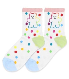 جوراب نیم ساق کش انگلیسی Moxiao ماکسیو طرح خرس رنگی