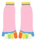 جوراب مچی یوگا و پیلاتس انگشتی رنگارنگ کف استپدار