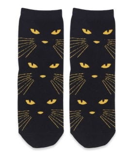 جوراب نیم ساق Coco & Hana طرح صورت گربه