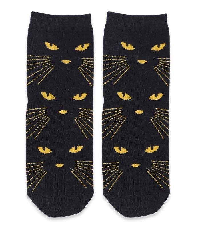 جوراب نیم ساق Coco & Hana طرح صورت گربه