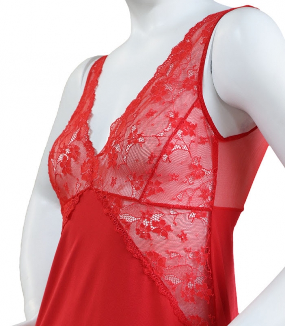 لباس خواب استرچ دانتل Neev نیو کد 4303 قرمز Red