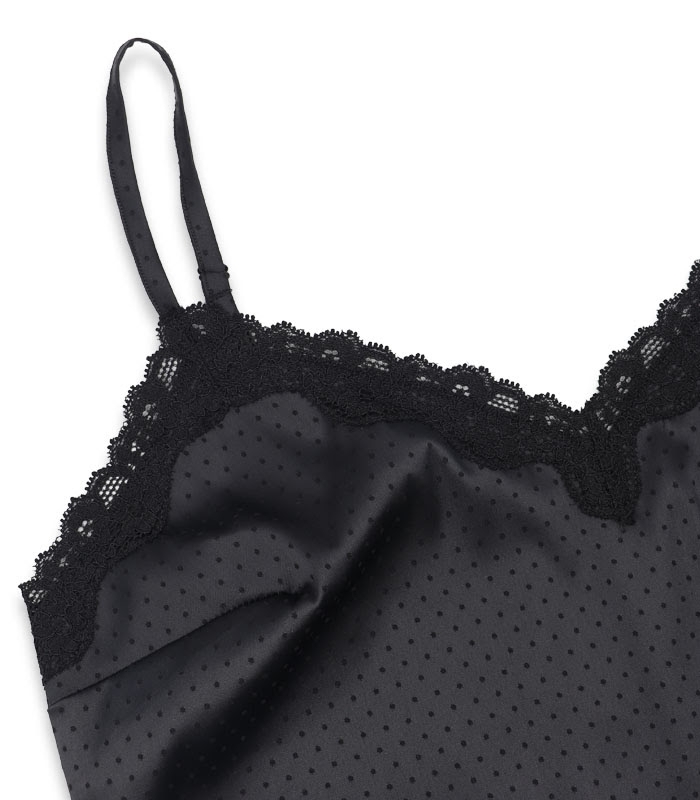 ست شورتک و تاپ ساتن Neev نیو کد Polka مشکی Black