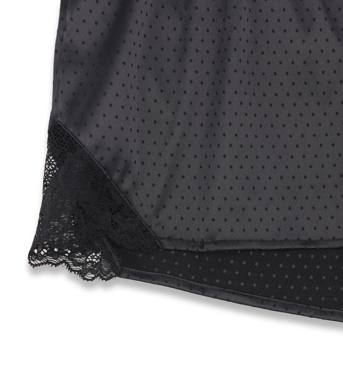 ست شورتک و تاپ ساتن Neev نیو کد Polka مشکی Black