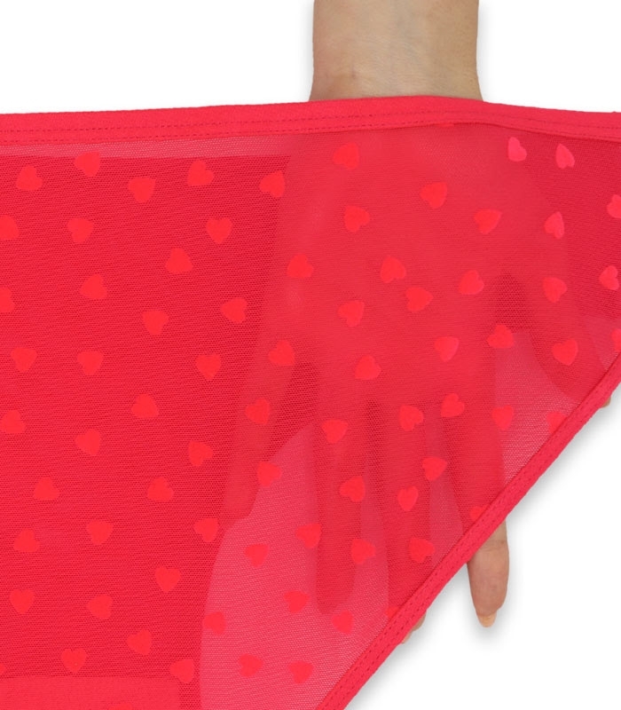 ست شورت و سوتین توری فنردار ژوبین کد 1363 طرح قلبی