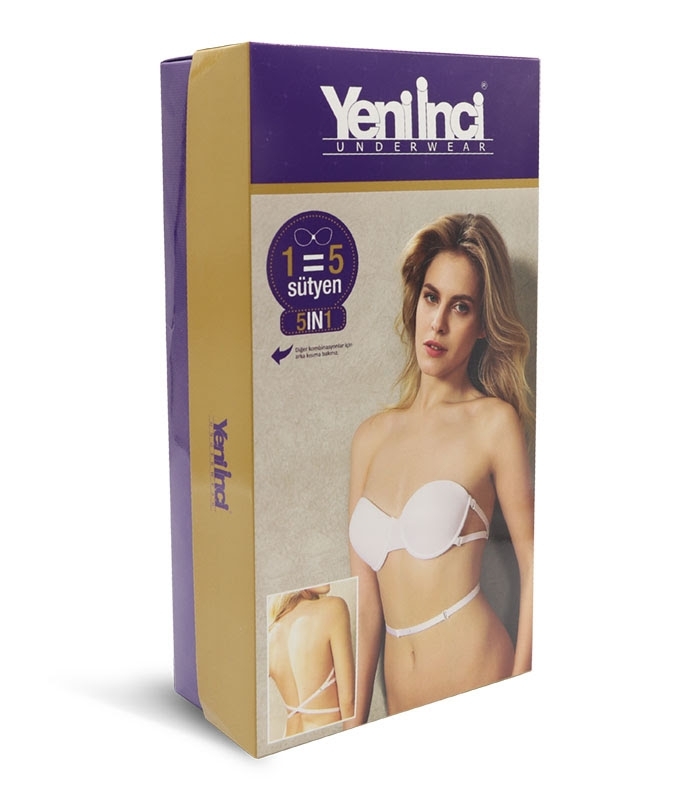 سوتین 5 حالته دکلته کاپدار فنردار پرسی Yeni Inci ینی اینجی کد 6468
