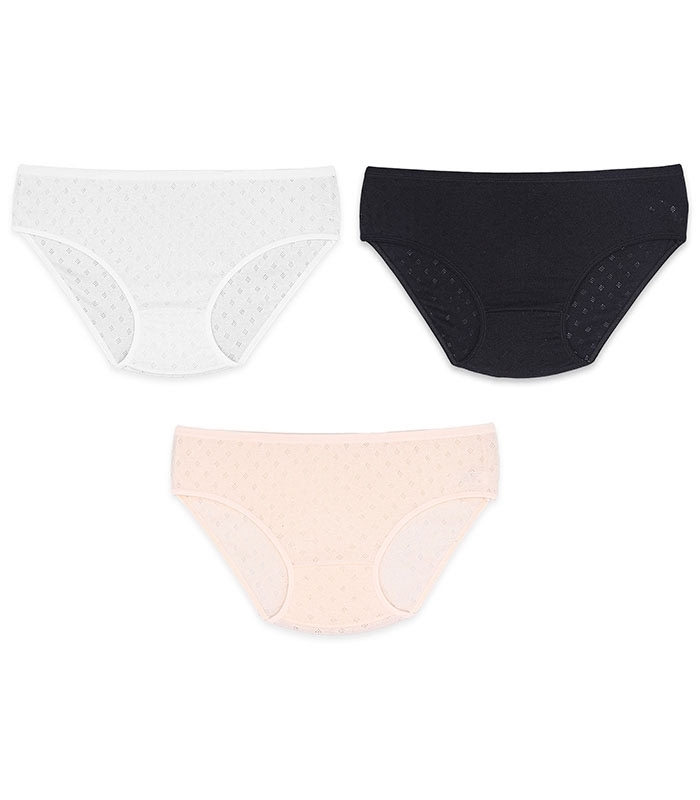 پک شورت زنانه اسلیپ نخی سوزنی فاق بلند Koza کوزا کد 2059 طرح 3 - بسته 3 عددی