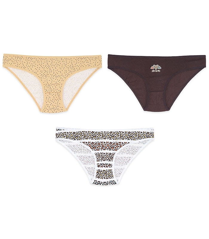 پک شورت زنانه اسلیپ نخی Koza کوزا کد 11040 طرح 817 - بسته 3 عددی