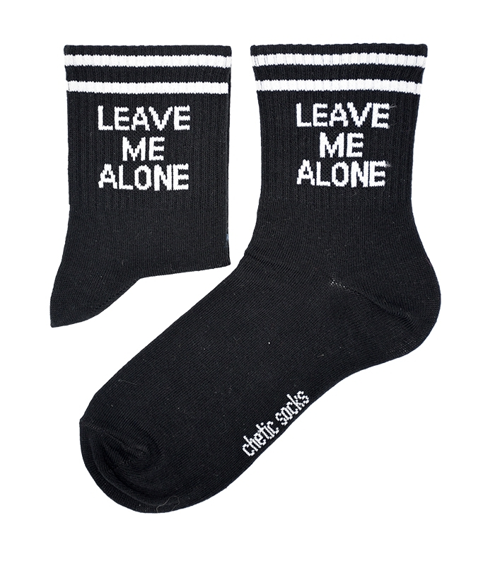جوراب ساقدار Chetic چتیک طرح Leave Me Alone مشکی