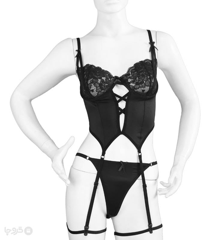 ست شورت و سوتین بلند فانتزی دانتل فنردار Kleren کلرن کد 3141