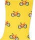 جوراب ساق‌دار بوم طرح دوچرخه زرد
