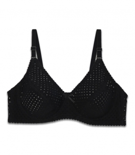 Black Leavers lace non-wired bra